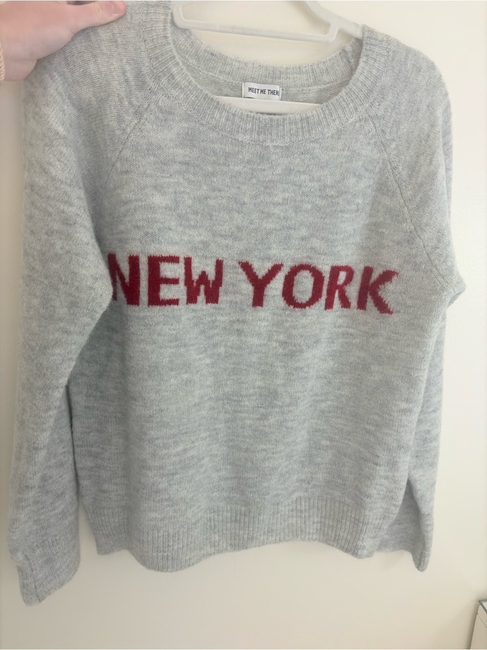 Gray 'New York' Knit Sweater